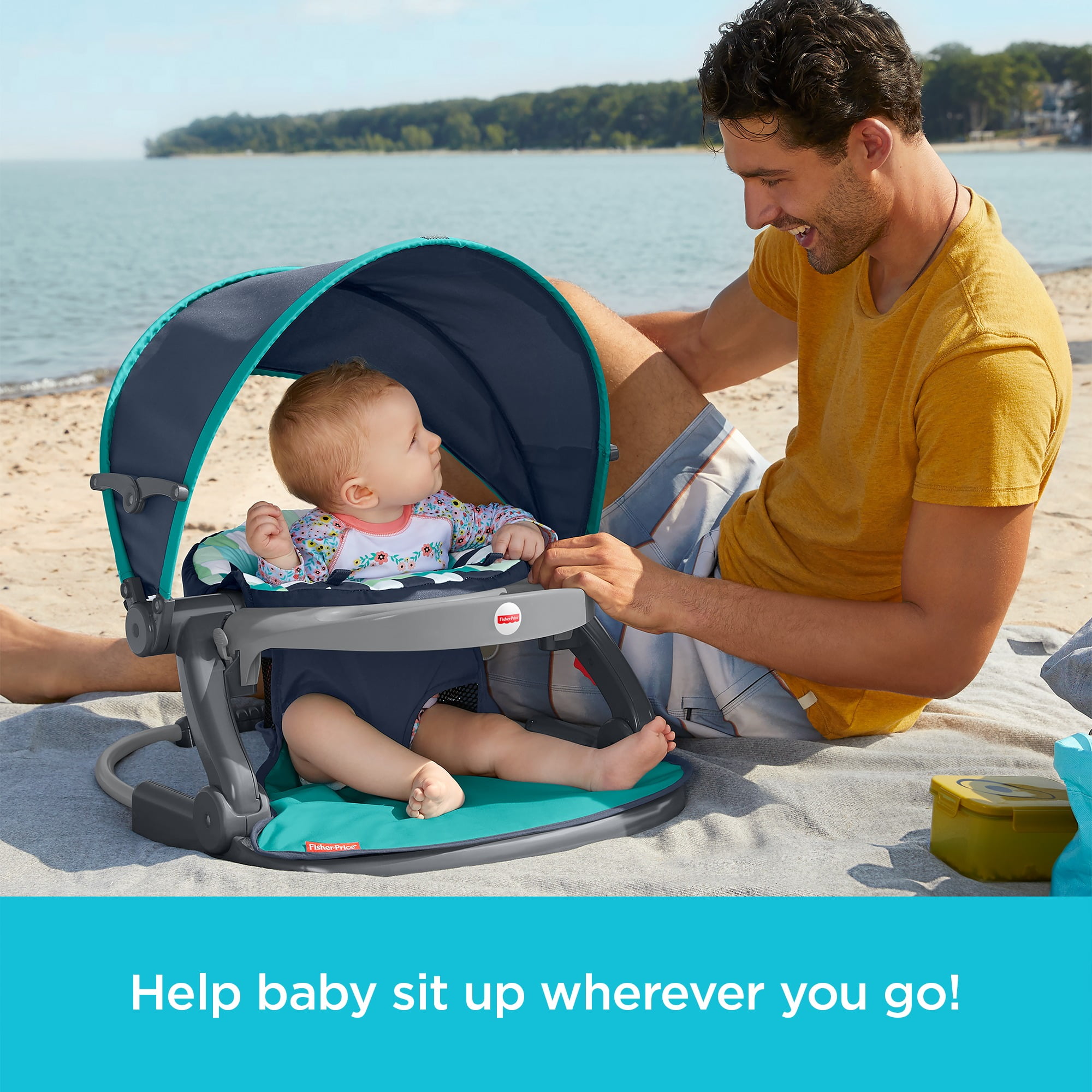 Fisher-Price On-the-Go Sit-Me-Up Floor Seat, Pixel Forest