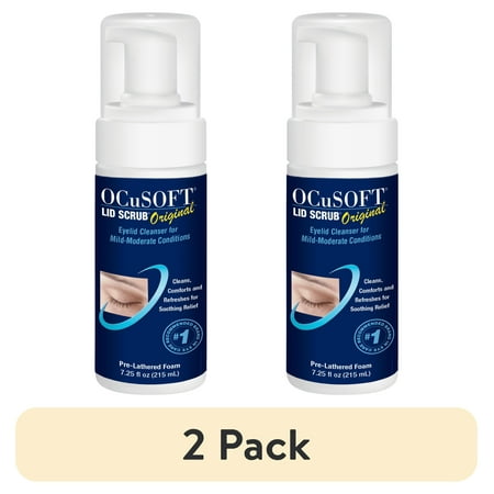(2 pack) OCuSOFT Lid Scrub Original Foaming Eyelid Cleanser 7.25 Ounces, 215 Milliliters