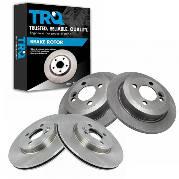 TRQ Front & Rear Brake Rotors Set Fits Select 2007-2015 Mini Cooper
