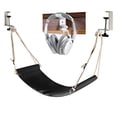 thumbnail image 1 of Reposapiés DE Oficina Auoinge Ajustable con Soporte para Auriculares Hamaca DE Escritorio Negro, 1 of 3