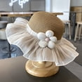 thumbnail image 2 of Tigivemen Wide Brim Flower Sun Hat for Toddler Baby Girls with Purse Tea Party Straw Buacket Hats and Crossbody Shoulder Bag Khaki Size One Size, 2 of 4