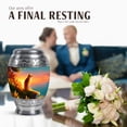 thumbnail image 4 of JAGASY Cat Mini Urn for Ashes for Mother, Teal Blue Small Keepsake Urns for Human Ashes, Ocean Sunset Grassy Cliff & Yellow Blue Sky Decorative Urns for Couple, Memorial Urn for Father, (3 Inch), 4 of 7