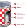 thumbnail image 4 of 12oz Tumblers Red and Black Checkered Pattern Vacuum Insulated Stainless Steel Travel Tumbler Cups Mug with Lid and Straw for Beer,Coffee,Beverages with Cleaning Brush for Cold & Hot Drinks, 4 of 5