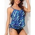thumbnail image 2 of Charmo Womens Slim Straps Blouson Tankini Tops Bulit-in Bra Only Loose Fit Swimsuit Tops (No Bottoms), 2 of 5