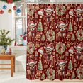 thumbnail image 6 of Shower Curtain 72"W x 96"L Winter Christmas Tree Deer Bells Xmas Hat Red Fabric Shower Curtains Set with Hooks Water Repellent Bathroom Curtains Machine Washable Bathroom Accessories, 6 of 9