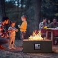 thumbnail image 7 of VENTOPYR 28" Square Propane Fire Table,40000 BTU Stainless Heater w/ Lava Rocks & Cover, Brown, 7 of 7