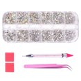thumbnail image 2 of 1440 Pieces Crystal Crystal Rhinestones Nail Art Rhinestones with Pick Up Tweezers and Rhinestone Picker Dotting Pen, For Nail Polish, Apparel, DIY Crafts, 2 of 9