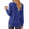 thumbnail image 4 of Fantaslook V Neck Henley Blouses for Women Dressy Fall Tops Long Sleeve Shirts Fashion Clothes, 4 of 8