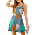 thumbnail image 1 of Retro Pattern With Blue Flare Dress Square Neck Dress Elegant Female Fashion Printed Dress Retro Pattern Short Dress Y2K, 1 of 5