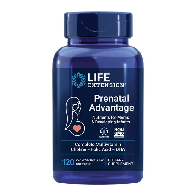 Suplemento prenatal Life Extension Prenatal Advantage 120 cápsulas blandas