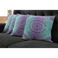 thumbnail image 5 of Ambesonne Mandala Throw Pillow Cover 4 Pack, Ornate Hippie, 20", Purple Aqua, 5 of 5