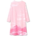 thumbnail image 2 of Beezizac Teen Girls Nightgown – Soft Long Sleeves Sleepwear Pink Mermaid Pretty Nightdress Pajama Size 14, 2 of 7