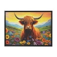 thumbnail image 2 of ADALE Highland Cow Pictures Wall Decor Farm Animal Canvas Wall Art Longhorn Cattle Print Painting Farmhouse Kitchen Decor Black Framed 14x11 Inch, 2 of 5