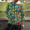 thumbnail image 3 of Sudadera con capucha y estampado 3D de dibujos animados, sudadera con cremallera y letras explosivas, estilo punk y grafiti, para hombres, mujeres y niños, ropa de calle de moda, 3 of 5