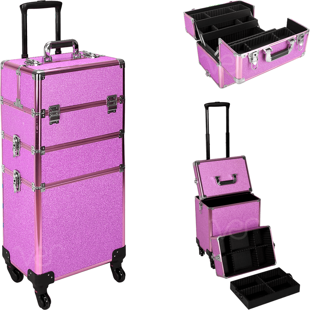 professional makeup travel case with wheels
