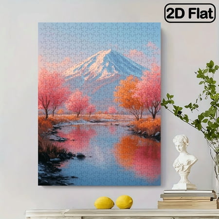 (500pcs) Adult Mini Puzzles, with Snow Ridge Spring Creek Design - Scratch-Resistant, Challenging, Suitable for Adults, Family Entertainment, Home Decoration, Halloween, Christmas, And Gift Idea