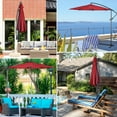 thumbnail image 4 of Costway 10' Hanging Umbrella Patio Sun Shade Offset Outdoor Market W/t Cross Base Burgundy, 4 of 10