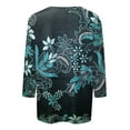 thumbnail image 2 of Women'S Tops Oversize Spring 3/4 Sleeve Tee Women Vintage Work Thin Top Teen Girls, 2 of 4