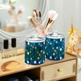 thumbnail image 3 of Yayeee 2 Pack Qtip Holder Bathroom Cotton Swab Canister with Lid Clear Dispenser Set, Blue Abstract, 3 of 6
