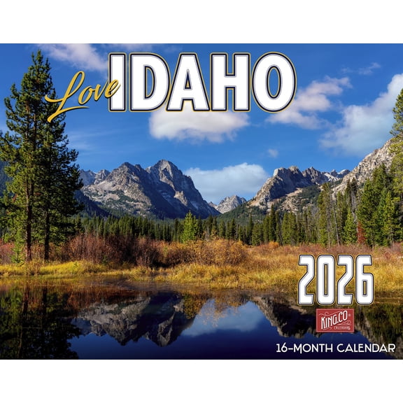 2026 Idaho Scenic Wall Calendar 16-Month X-Large Size 14x22, Idaho State Calendar by The KING Company-Monster Calendars