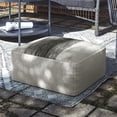 thumbnail image 2 of Simpli Home Sabella Pouf Carré Bohème de 20 Pouces de Large en Polyester PET Gris et Blanc, 2 of 6