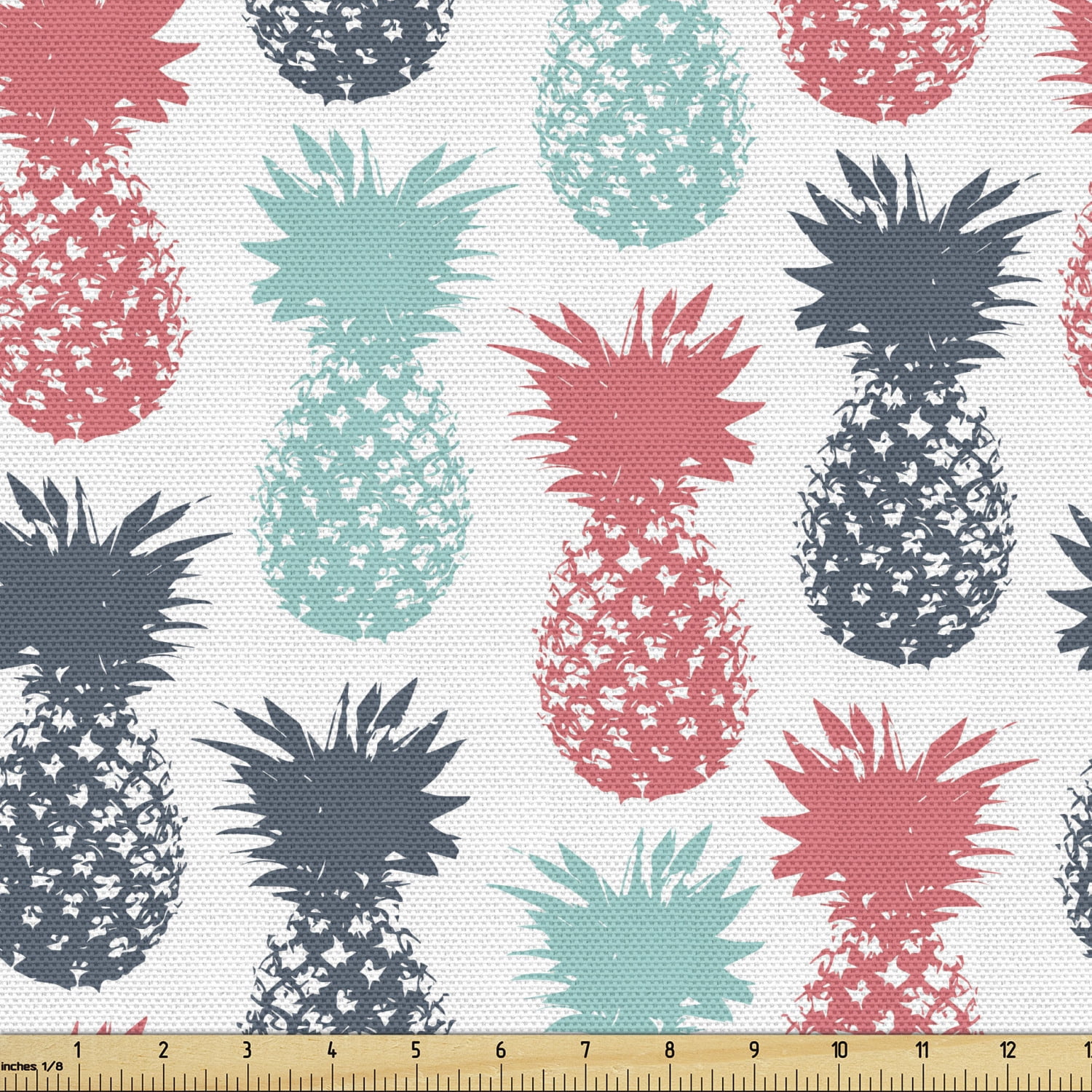 Pineapple Fabric by The Yard, Island Pineapple Tropic Fruit Pattern