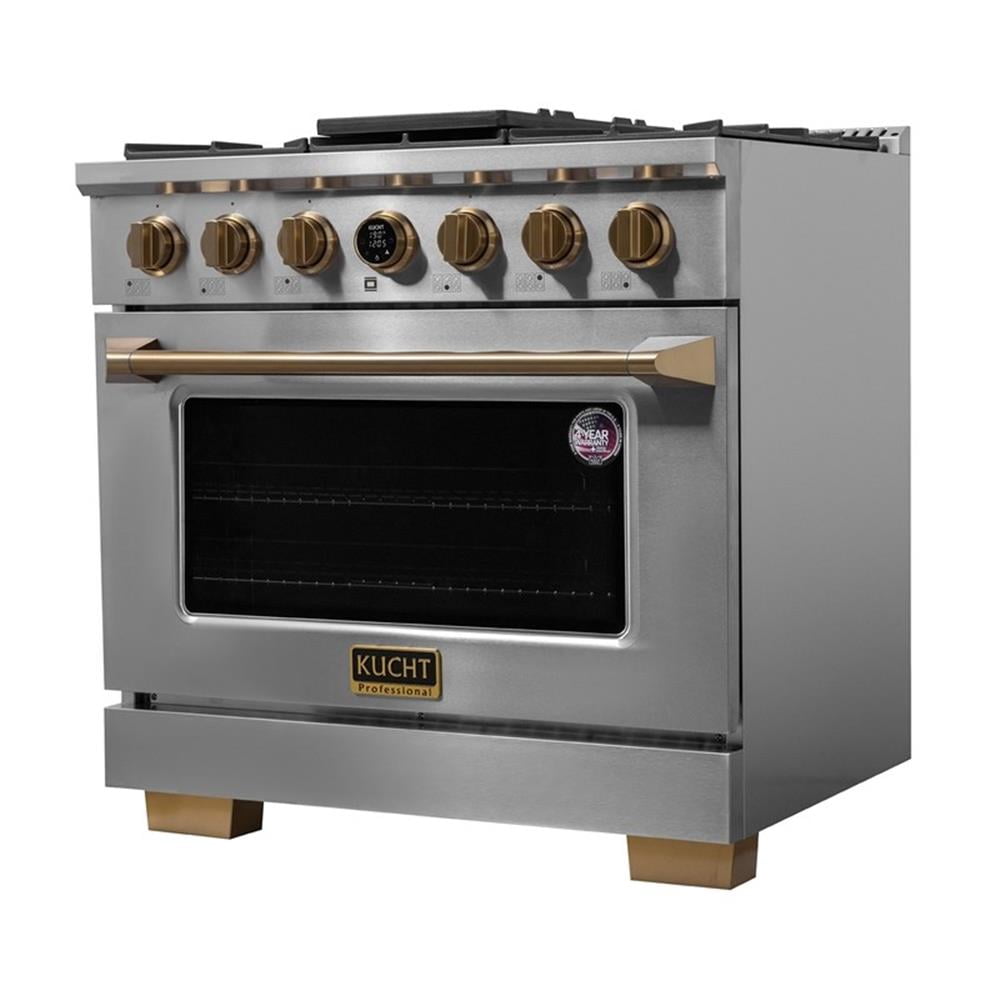 Pemberly Row 36" 5.2 cu. ft. 6 Burners Dual Fuel Range for Propane Gas in Silver