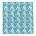 thumbnail image 2 of Ambesonne Nautical Shower Curtain, Circular Sea Waves Pattern, 69"Wx75"L, Sea Blue and Pale Teal, 2 of 4