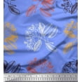 thumbnail image 1 of Soimoi Blue Rayon Fabric Clove Leaves Printed Craft Fabric by the Yard 56 Inch Wide, 1 of 3