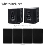 Fluance Elite High Definition 2-Way Bipolar Surround Speakers for Wide Dispersion Surround Sound in Home Theater Systems - Black Ash/Pair (SXBP2)