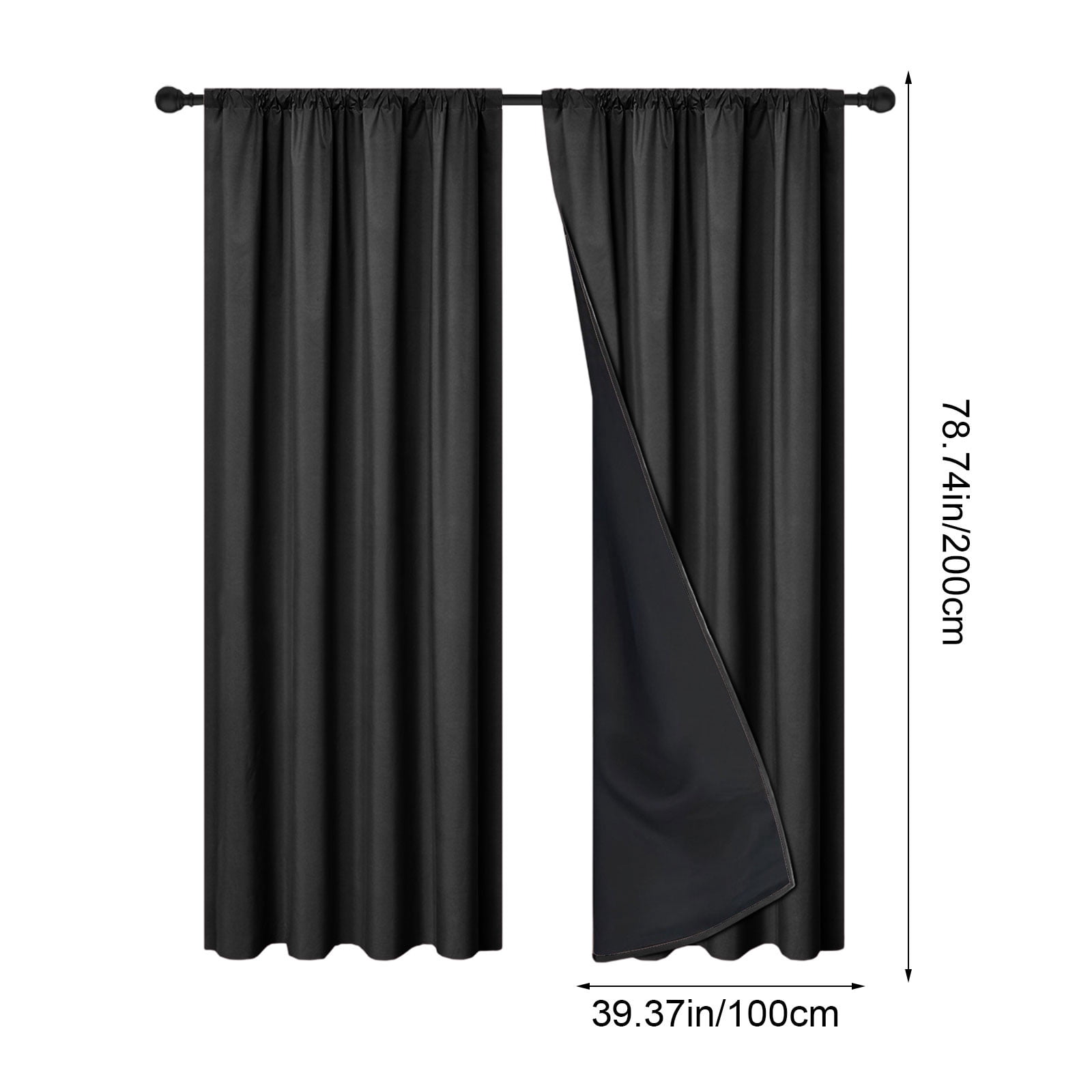 Solid Color Blackout Curtains Solid Thermal Insulated Grommet Blackout Curtains/Drapes for Bedroom Window (1 Panels, 73 inches Long)