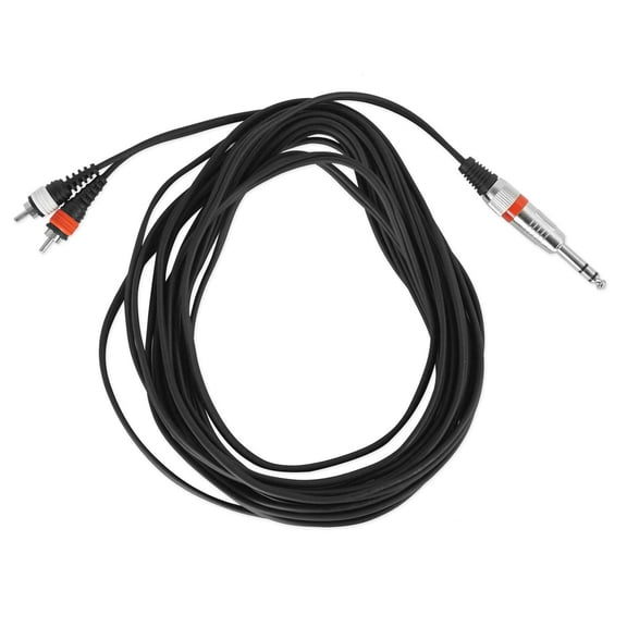 Rockville RNRTR25 25' Ft. 1/4" TRS to Dual RCA Pro Audio Cable 100% Copper
