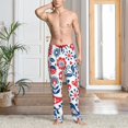 thumbnail image 2 of Logiee Birds Flowers Print Pajama Pants for Men,Men’s Pajama Bottoms,Mens PJ Pants with Pockets & Button Fly-Medium, 2 of 6