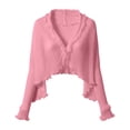 thumbnail image 3 of COMVALUE Women's Long Sleeve Cardigan Sweaters Open Front Cropped Bolero Shrugs for Dresses (Pink, One Size), 3 of 5