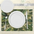thumbnail image 3 of Ambesonne Green Place Mats Set of 4, Modern Exotics Palm Tree Leaf, Standard Size, Khaki Teal Pastel Brown, 3 of 5