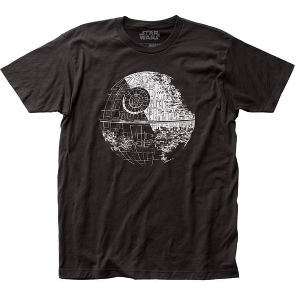 Star Wars Return of the Jedi Death Star T-Shirt, Black - 2XL