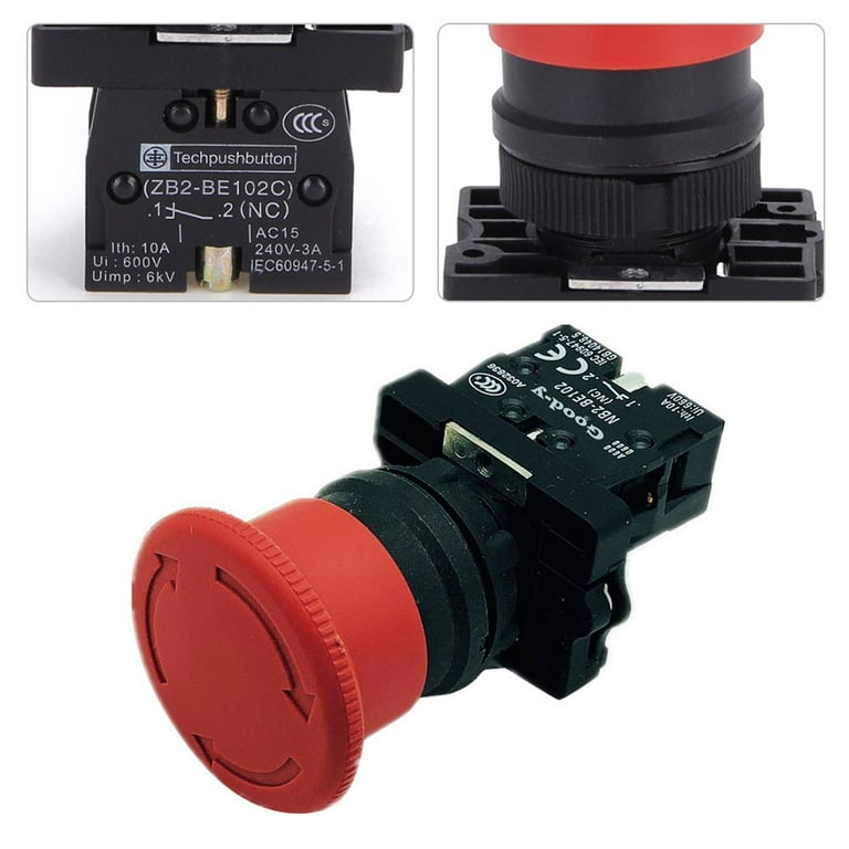 Sensitive XB2-BS542C Red 22mm Mushroom Head Push Button Switch