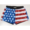 thumbnail image 4 of Plus Size Women's Mid Rise July 4th USA Flag Star Stripes Sparkly Sequin Shorts,4X-Large, 4 of 5