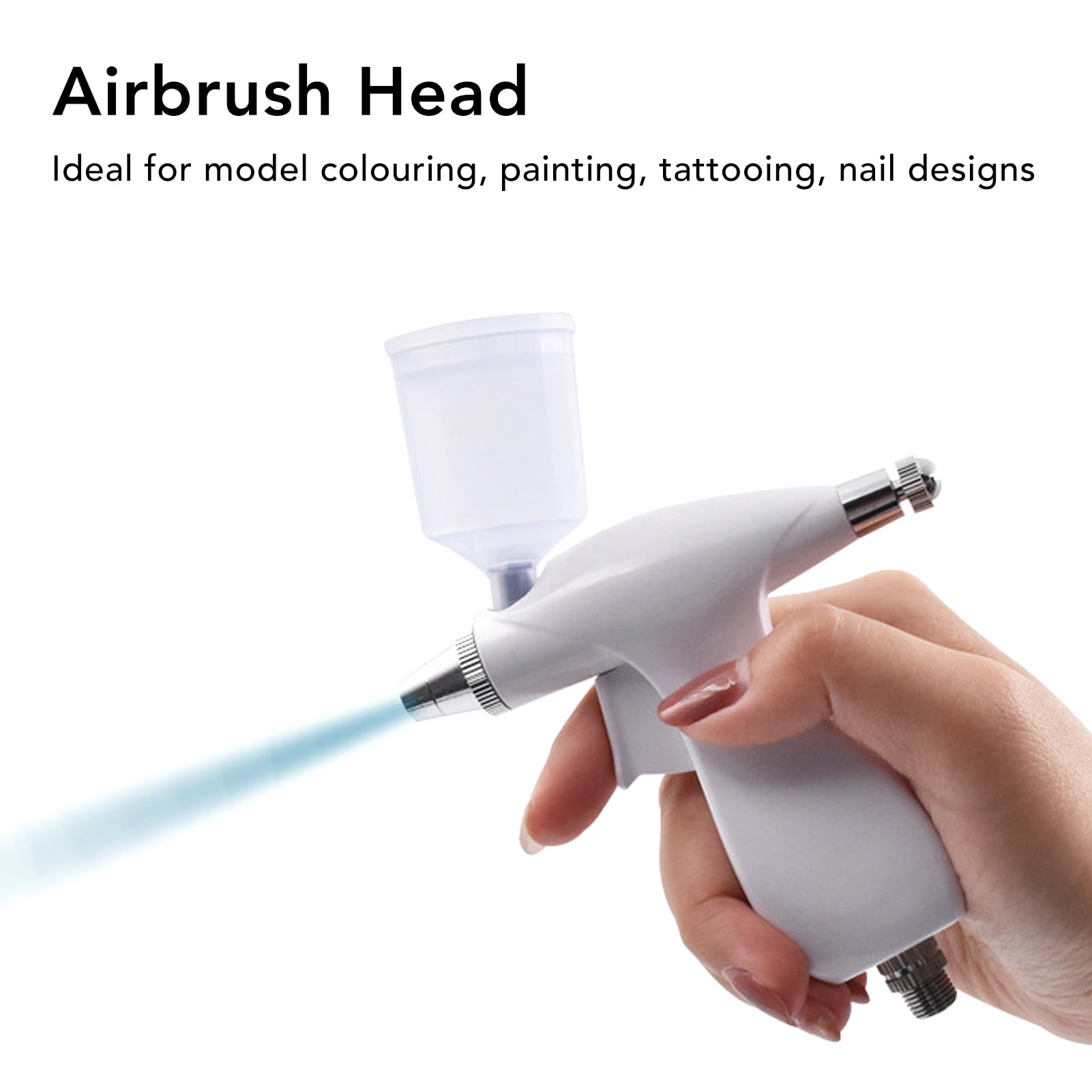 NFTIGB Mini Airbrush Head Painting Makeup Cake Decor Model Coloring Accessory Spraying Airbrush Head for Nail Art White Precision Tool 7.48 inches / 19 cm