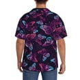 thumbnail image 5 of Disketp Men's Hawaiian Purple Butterfly Print Shirts Button Down Holiday Beach Shirts-3X-Large, 5 of 7