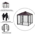 thumbnail image 4 of PawHut 4.6' x 4.6' x 5' Outdoor Dog Kennel, Walk-in Pet Playpen, Welded Wire Steel with Water and UV-Resistant Canopy, Black, 4 of 10