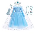 thumbnail image 1 of Frozen Snow Queen Elsa vestido niñas princesa Cosplay disfraz azul manga larga malla vestido niños Halloween cumpleaños fiesta Vestidos7-8T (etiqueta 140) Gao Jinjia LED, 1 of 2