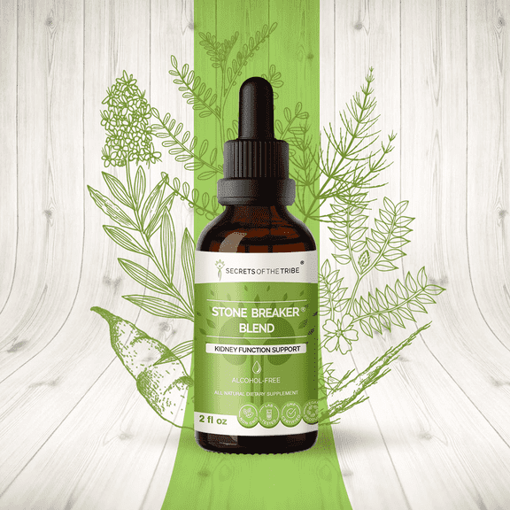 Secrets Of The Tribe Stone Breaker Blend Tincture Dietary Supplement, Natural Extract, Made from Stonebreaker, Burdock, Yucca, Goldenrod, Horsetail, Tribulus 2 oz