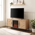 thumbnail image 3 of 58" Modern Rustic Wood Fireplace Console - Coastal Oak, 3 of 6