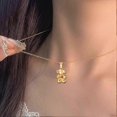 thumbnail image 4 of Pendientes colgantes con forma de oso brillante para mujer, chapados, ideales como regalo para parejas., 4 of 5