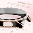 thumbnail image 2 of 3 Pack Bling Case for Samsung Galaxy Watch 6 Screen Protector 40mm, Tempered Glass Glitter Diamond Bumper Face Cover for Galaxy Watch 6 Accessories 40mm,Silver/Rosegold/Pink, 2 of 8