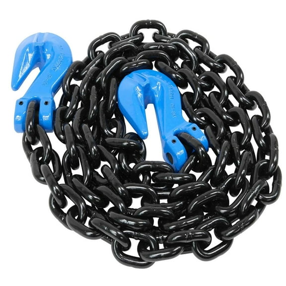 1/2" x 20' G100 High Grade Transportation Chain w/Grab Hooks, 15,000 lbs WLL