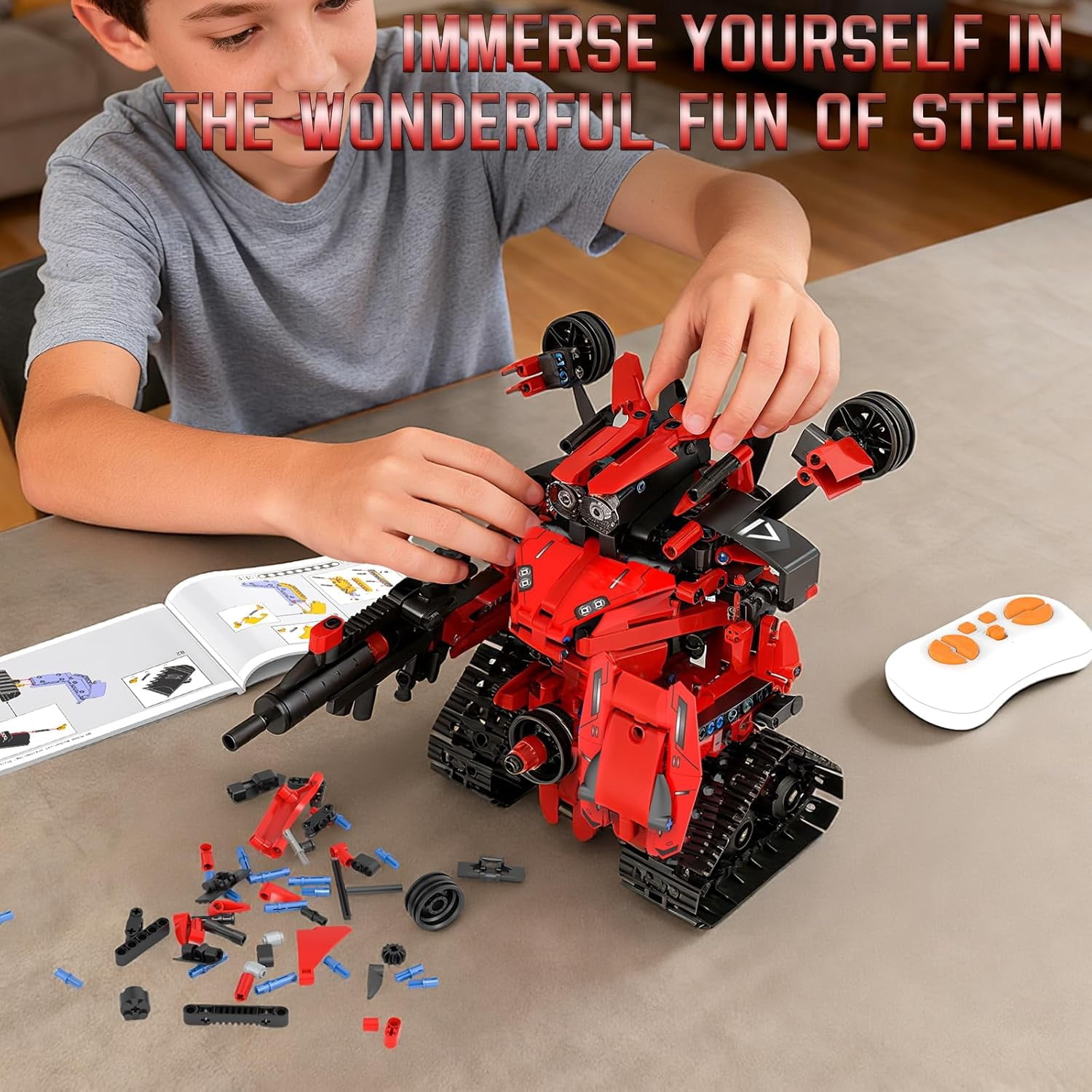 STEM Building Kits for Kids 6-14, 5in1 App & Remote Control STEM F1/Car/Robot Building Toys, Formula 1 Model Car Kits, 785 Pcs Robot Building Sets