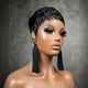 thumbnail image 3 of Peluca Nigteye Pixie Cut Short Bob, cabello humano liso, negro, 3 of 6