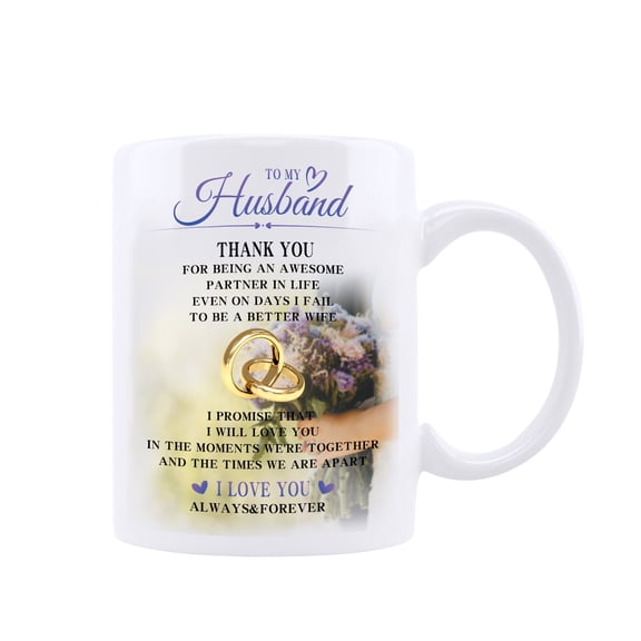 Funnil Fathers Day Gifts for Husband from Wife Home Handle Ceramic Coffee Mug White